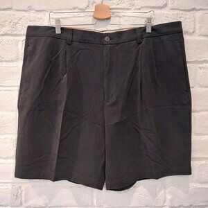 Tommy Bahama 100% Silk Shorts Mens 42 Black Pleated Chino Pockets Travel Golf